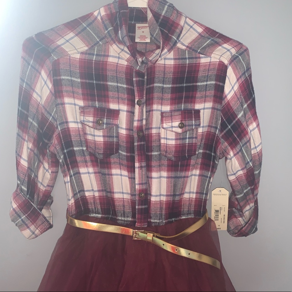 Maroon flannel dress